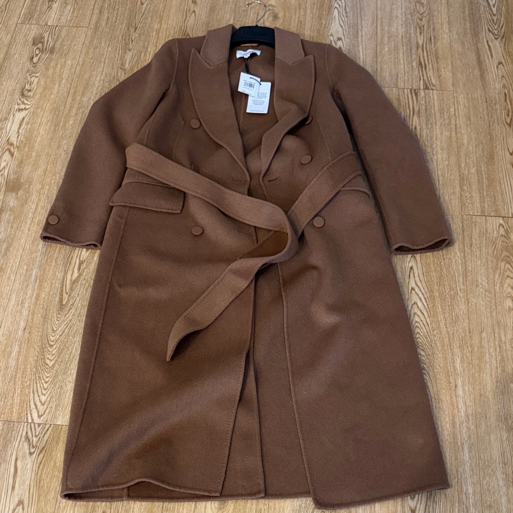 Reiss Maeve Tan Wool Coat